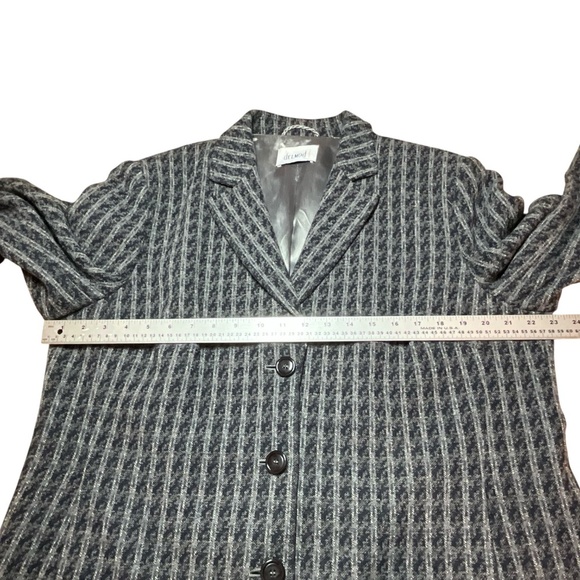 DELMOD Vintage Wool Blend Fully Lined Houndstooth 3 Button Blazer Turn Up Cuffs - Picture 6 of 12